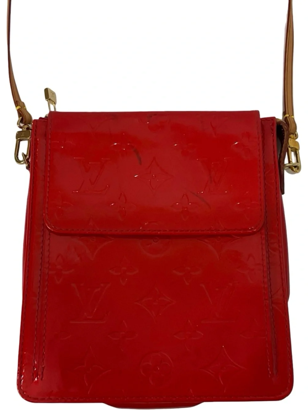 Louis Vuitton Red Monogram Vernis Mott Pochette - Picture 8 of 16